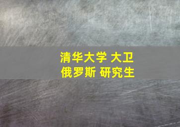 清华大学 大卫 俄罗斯 研究生